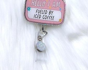 coffee badge reel, nurse badge reel, retractable badge reel, ID badge holder, coffee badge holder, iced coffee badge reel, coffee ID badge