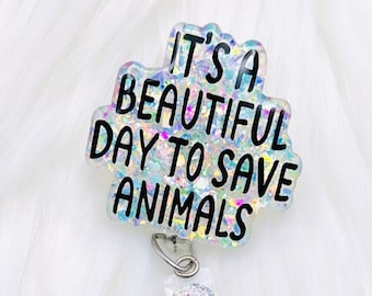 veterinarian badge reel, ER vet tech badge, vet ID holder, animal lover badge reel, cute vet badge reel, paw print badge reel, vet badge