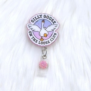 goose badge reel, badge reel, nurse badge reel, funny badge reel, silly goose badge reel, ID badge reel, retractable badge reel, funny badge