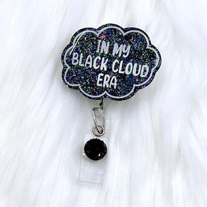 black cloud badge reel, badge reel nurse, badge reel, medical badge reel, everything is fine badge reel, funny nurse badge reel, ID badge