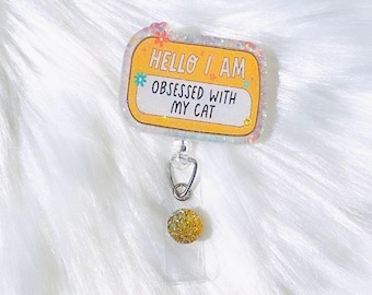 cat mom badge reel, cat badge reel, fur mom badge reel, nurse badge reel, cat mom badge holder, cat mom gift, badge holder, ID badge holder