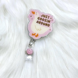 silly goose badge reel, funny badge reel, certified silly goose, nursing badge reel, badge reel, nurse badge, badge clip, retractable badge