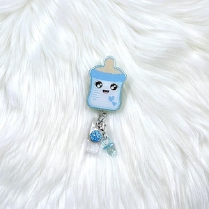 baby bottle badge reel, badge reel, baby badge reel, L&D badge reel, NICU badge reel, PICU badge reel, baby nurse badge reel, ID badge reel