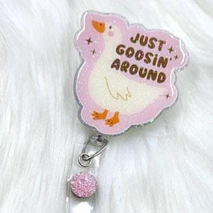 silly goose badge reel, funny badge reel, certified silly goose, nursing badge reel, badge reel, nurse badge, badge clip, retractable badge