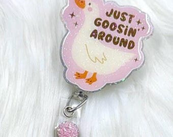 silly goose badge reel, funny badge reel, certified silly goose, nursing badge reel, badge reel, nurse badge, badge clip, retractable badge