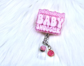 baby badge reel, L&D nurse badge reel, NICU badge reel, baby badge holder, labor and delivery, maternity badge reel, tiny humans badge reel