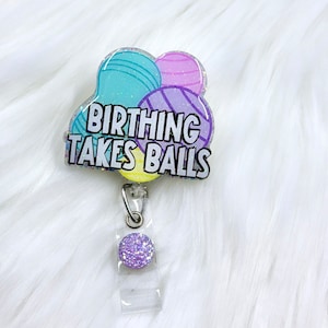 Peanut Ball Badge Reel, Labor & Delivery Nurse