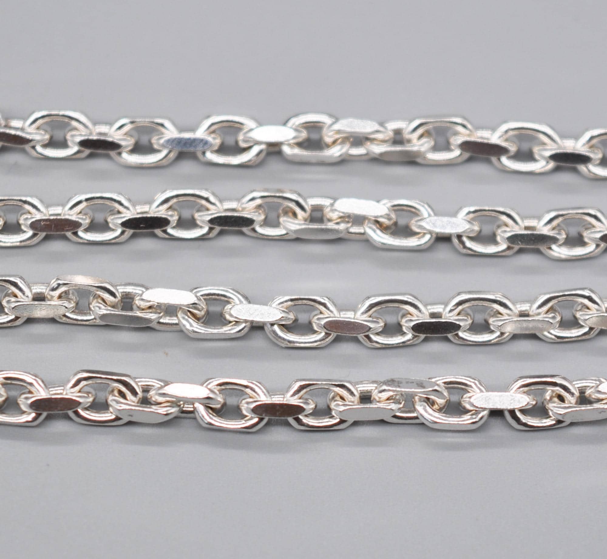 Danish SD 925 Sterling Silver Anchor Chain. Length 50.5 Cm / 19.8