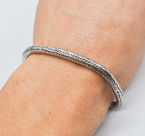 Vintage Sterling Silver Bracelet Armband. Length 19 Cm 7.4
