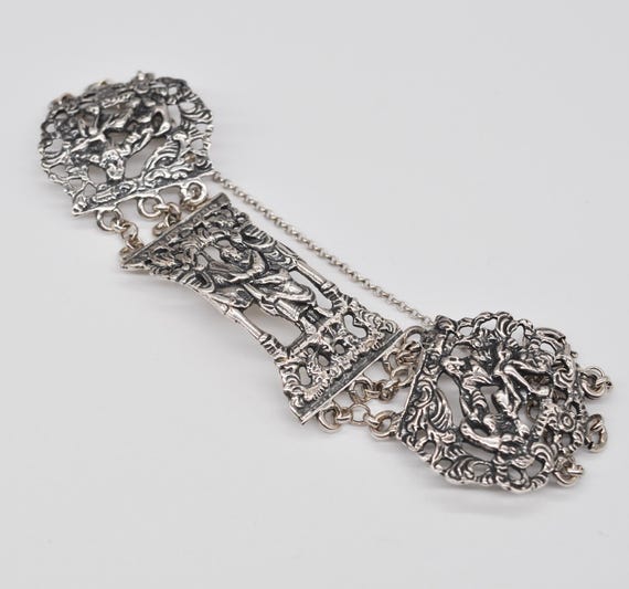 Vintage 830 Solid Silver Panel Bracelet. Length 1… - image 2