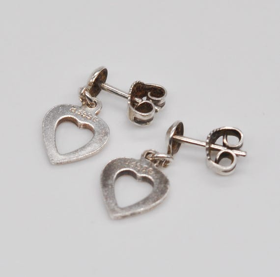 Vintage 835 Solid Silver Dangle Earrings. - image 3
