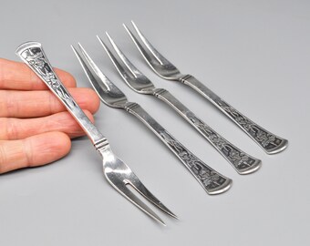 Johannes Siggaard Vintage 1950 Danish Sterling Silver Lemon Forks Johannes Siggaard Vintage 1950 Danish Sterling Silver Lemon Forks