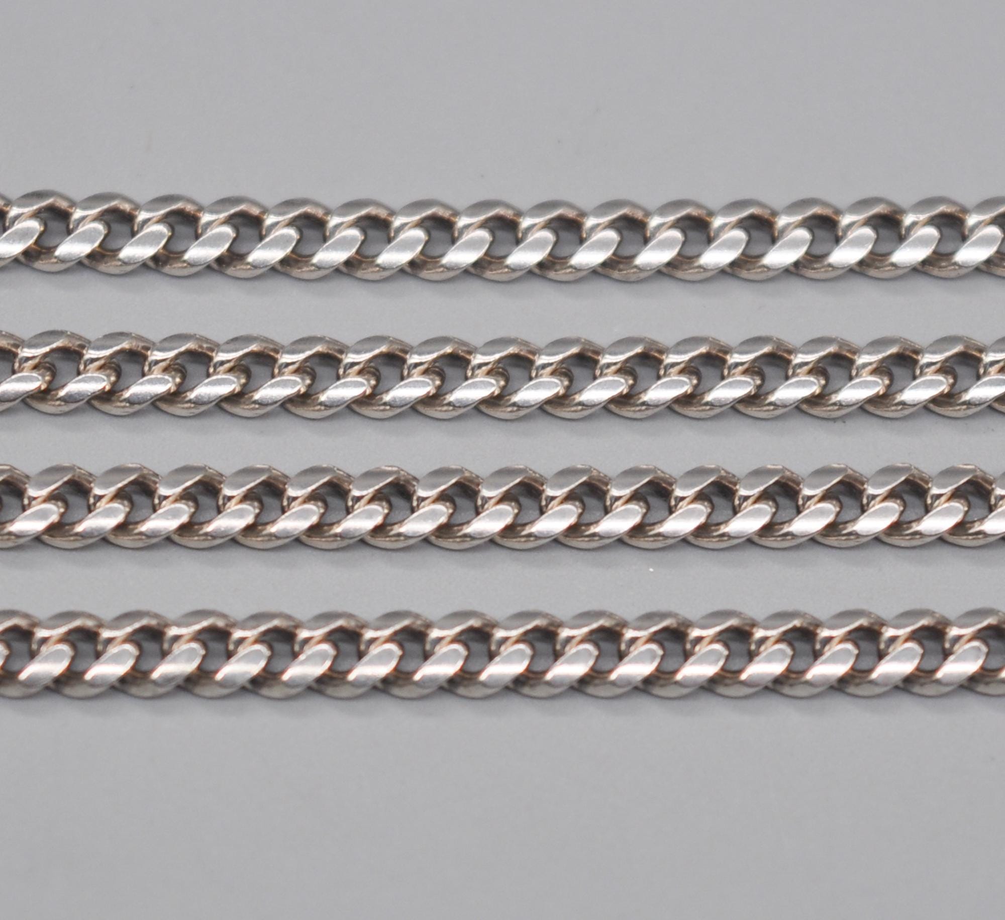 GIFA Vintage Danish 925 Sterling Silver Curb Chain. Length 48 Cm 