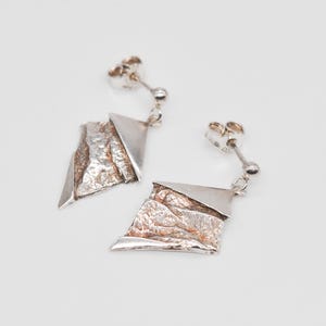 Vintage Modernist 925 Sterling Silber Ohrringe.