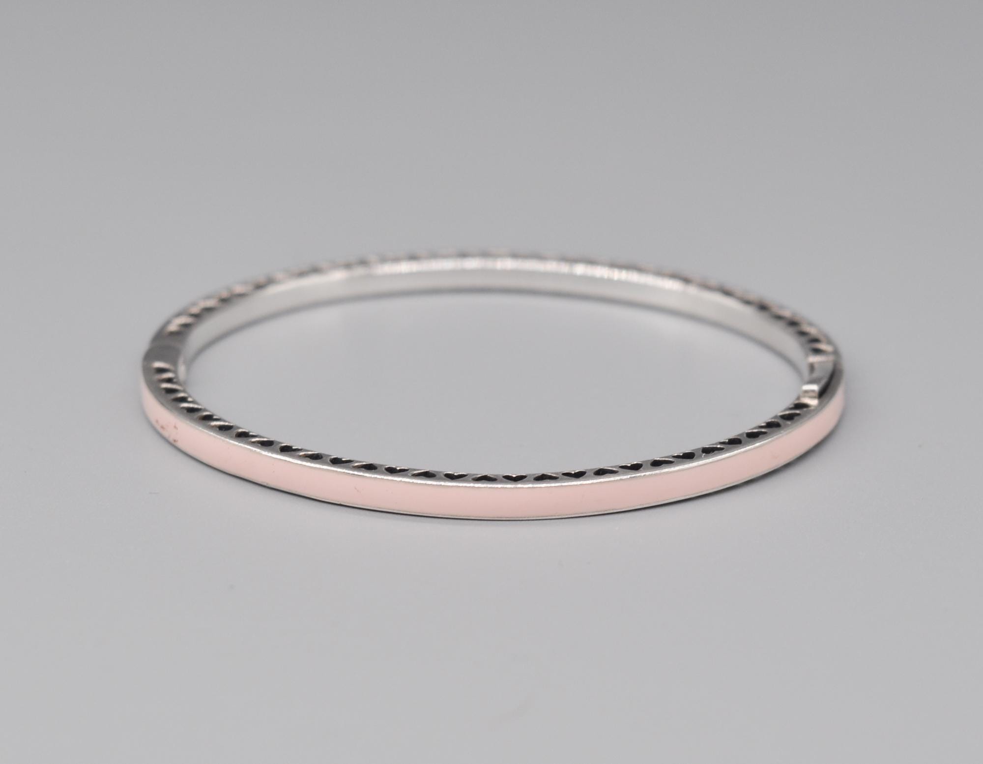 PANDORA Enamel 925 Sterling Silver Pink Radiant Hearts of Pandora