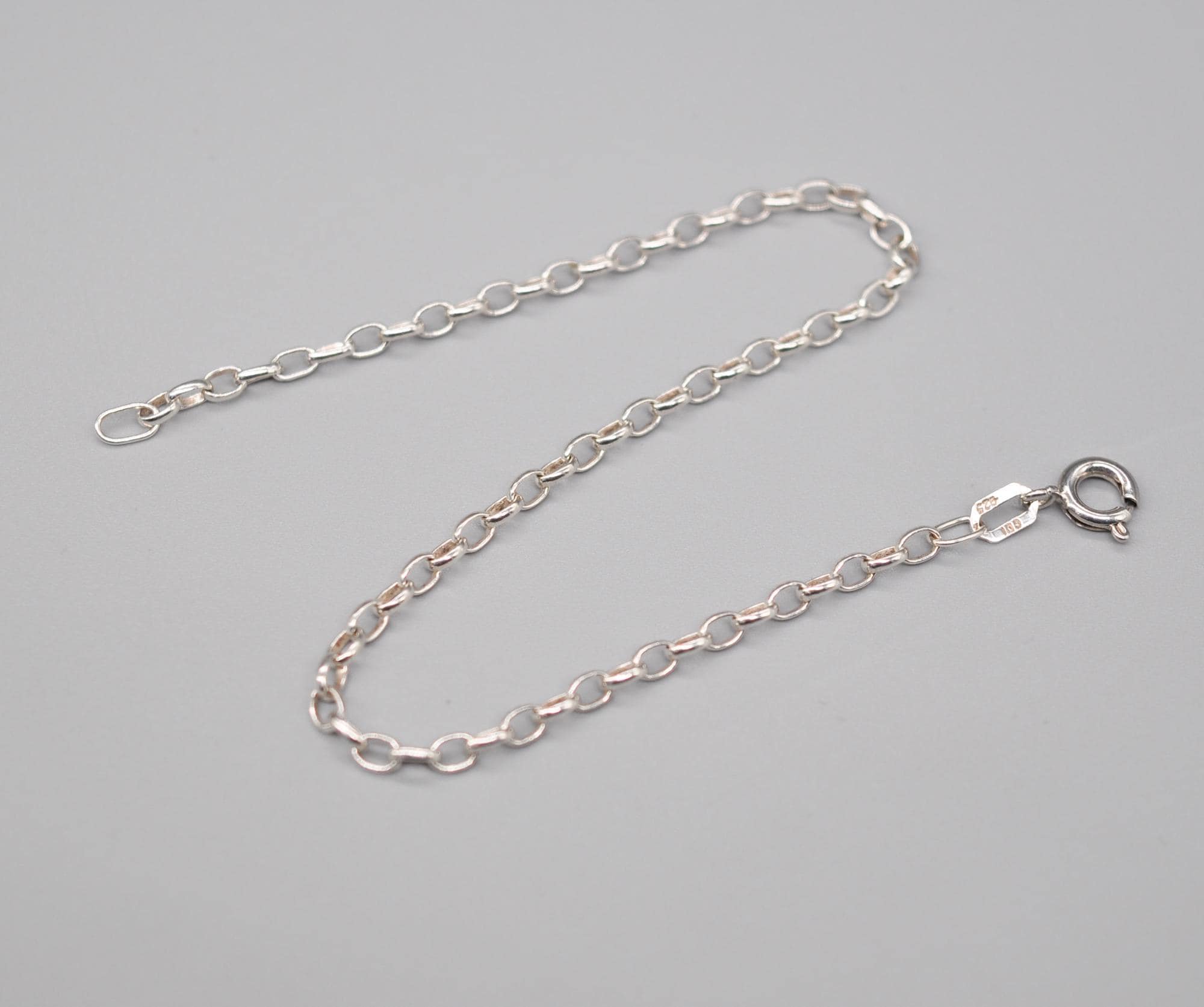 Buy Vintage 925 Sterling Silver Anchor Chain Bracelet. Length 19