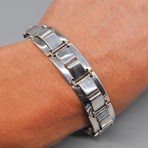 イタリア ヴィンテージ ブロック リンク ブレスレット ITALY925 イタリア ヴィンテージ シルバー ブロックリンク ブレスレット