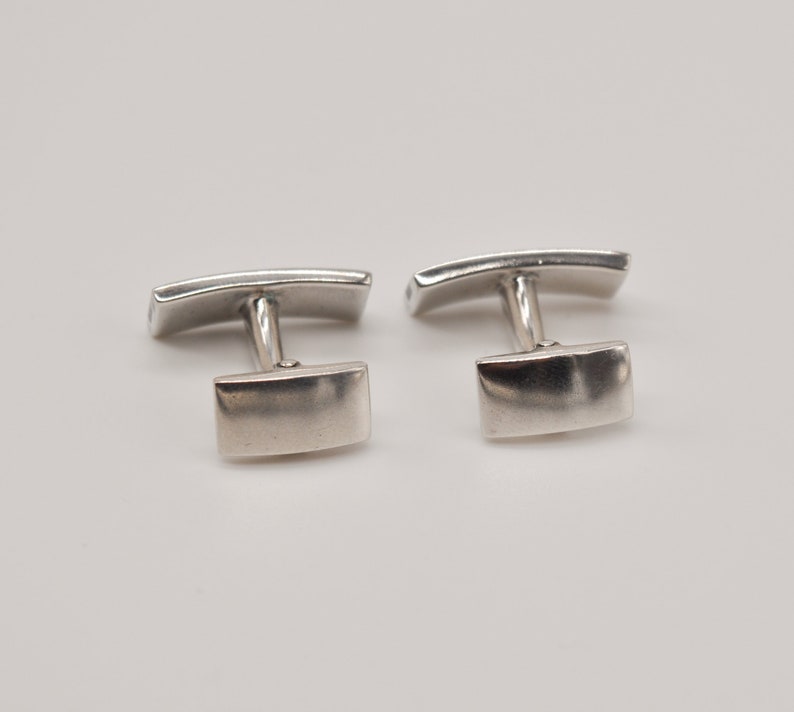 LUND Copenhagen Beautiful Danish 925 Silver Cuff Links with Mother of Pearl Stripes.