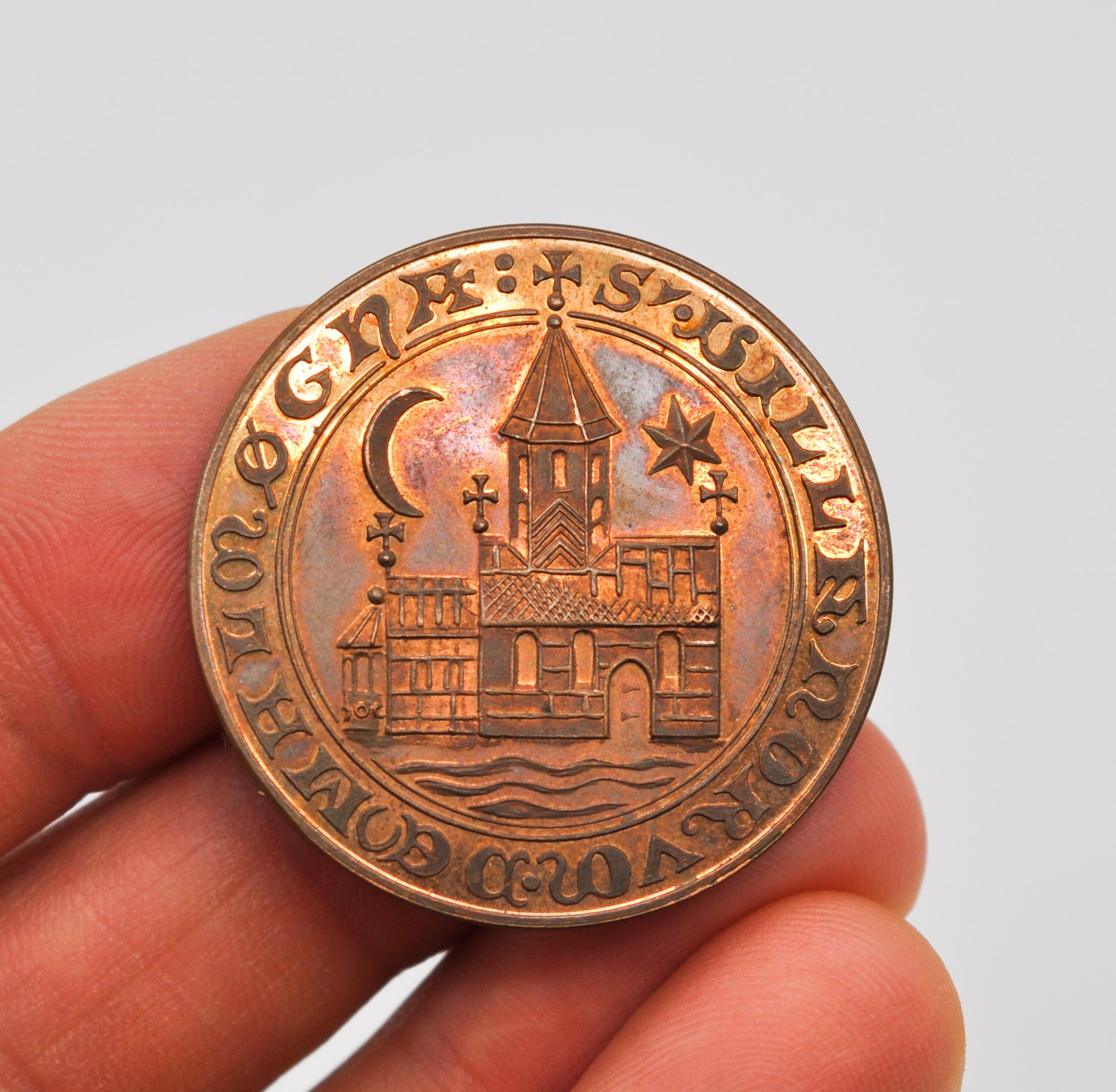 Vintage Sweden Bronze 10 Kr. Coin 