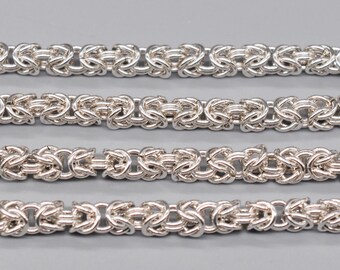 Collier Snake Borobudur En Argent 925 - Style Byzantin, Pièce Unique Et Tressée
