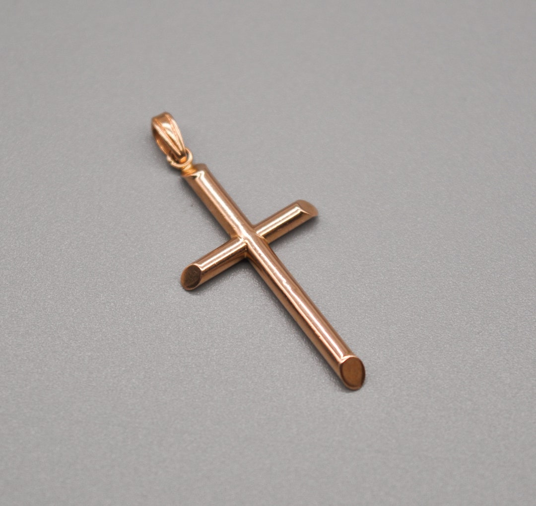 Vintage Danish 14K 585 Gold Cross Necklace Pendant. Etsy