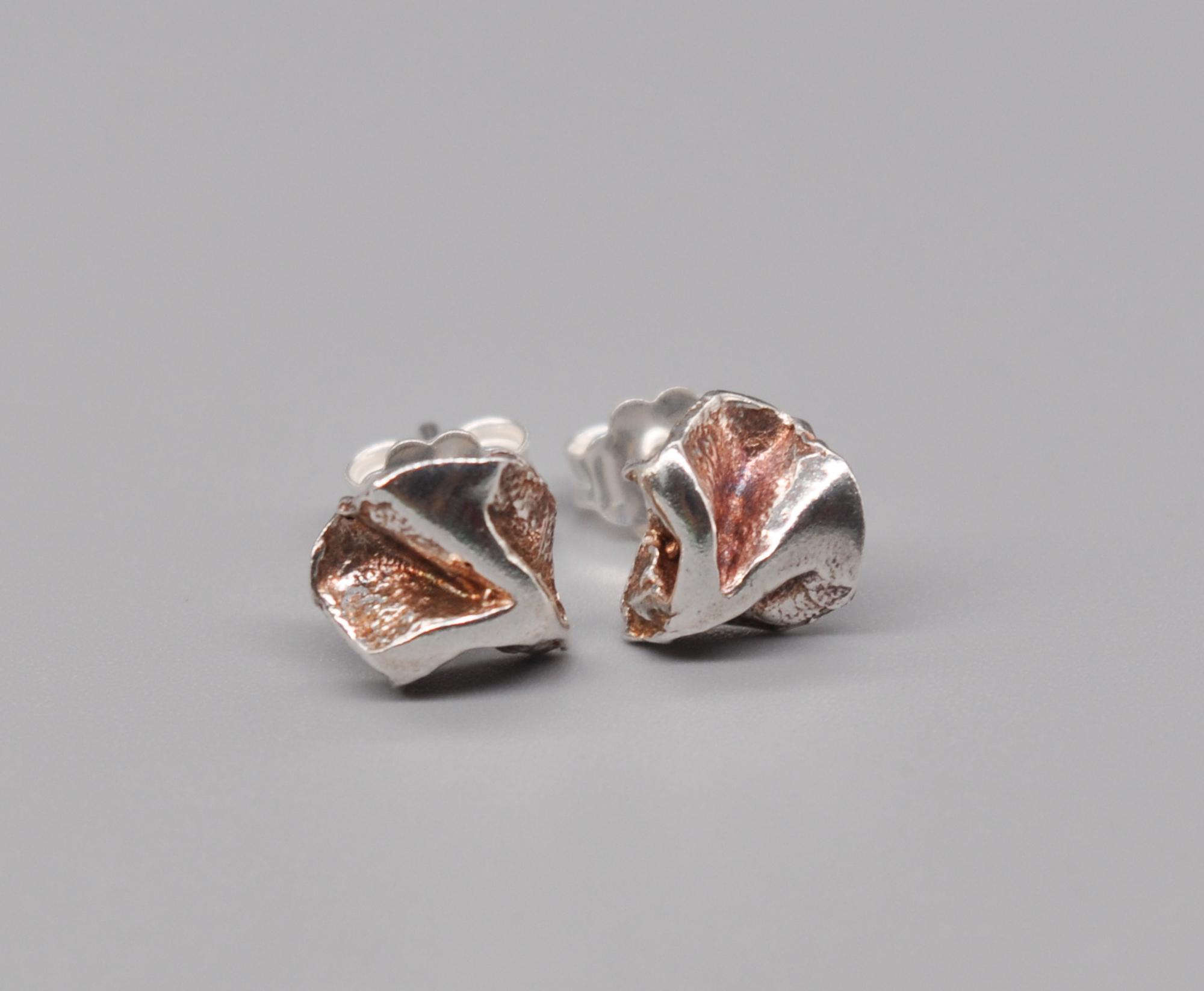 Boucles D'oreilles Anciennes Design Moderne - Argent Massif Avec Poinçon, Géométriques, Occasion