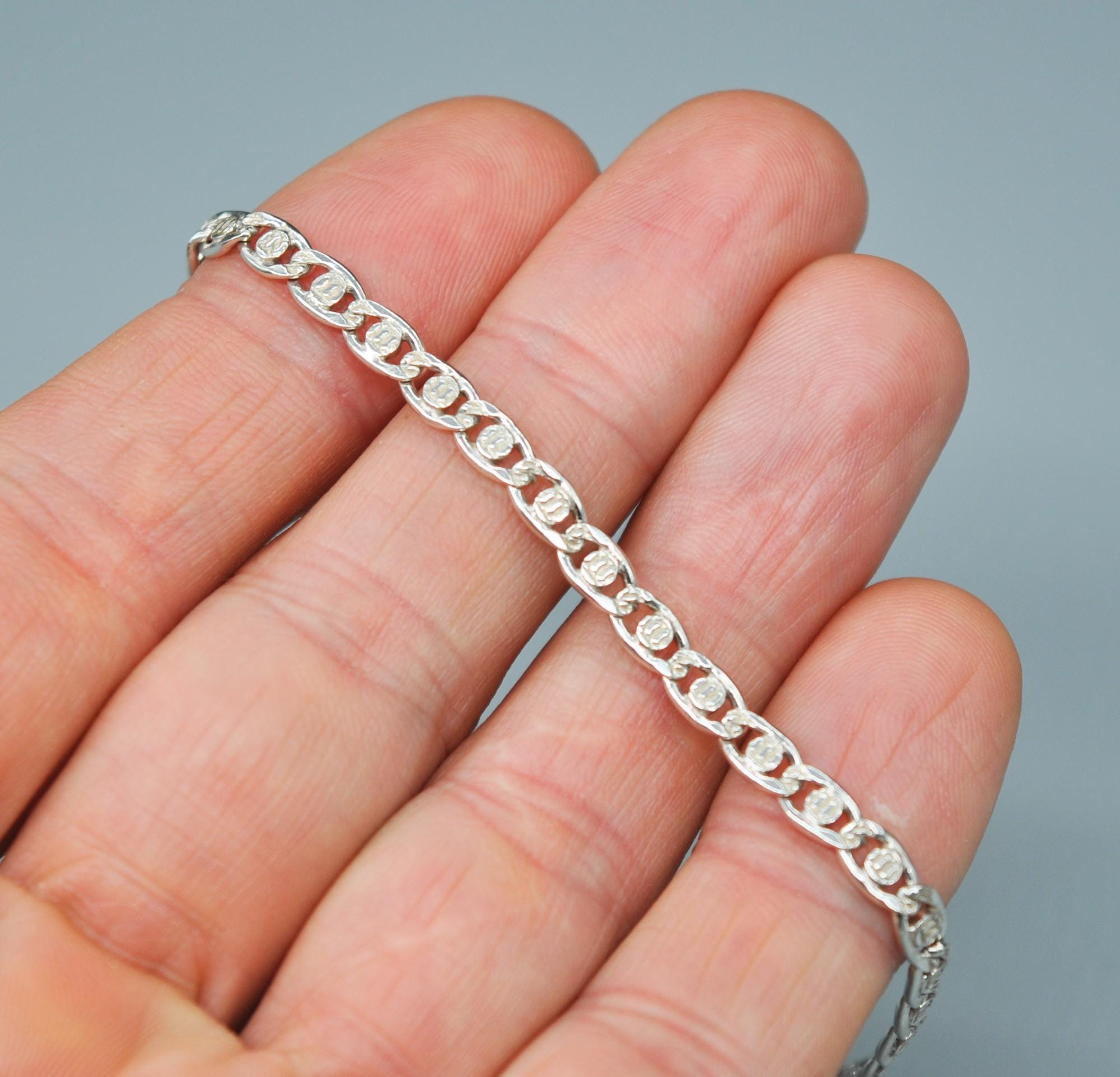 Vintage 925 Sterling Silver Bracelet. Length 19.5 Cm / 7.6 Inch - Etsy