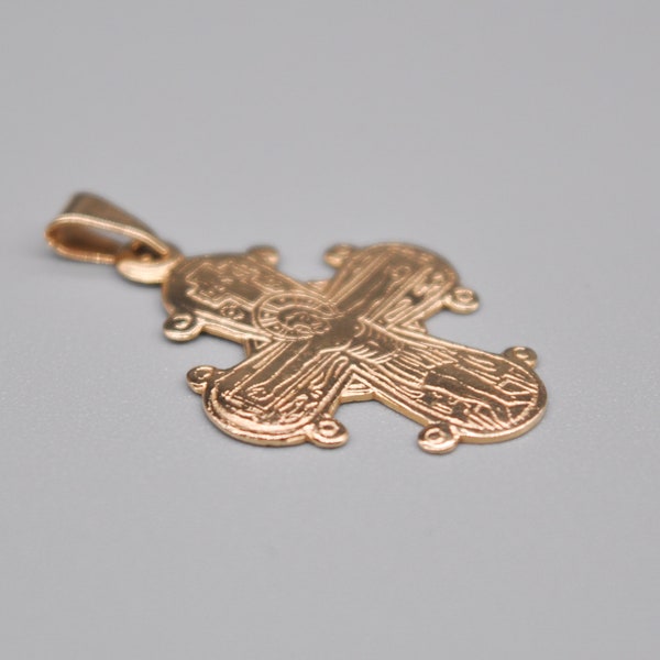 Bernhard Hertz Vintage Danish 14K (585) Gold Dagmar Cross, Religious Necklace Pendant.