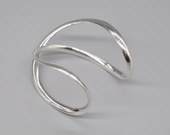 GEORG JENSEN 452A Danish 925 Sterling Silver Infinity Bangle Cuff Bracelet Size S.