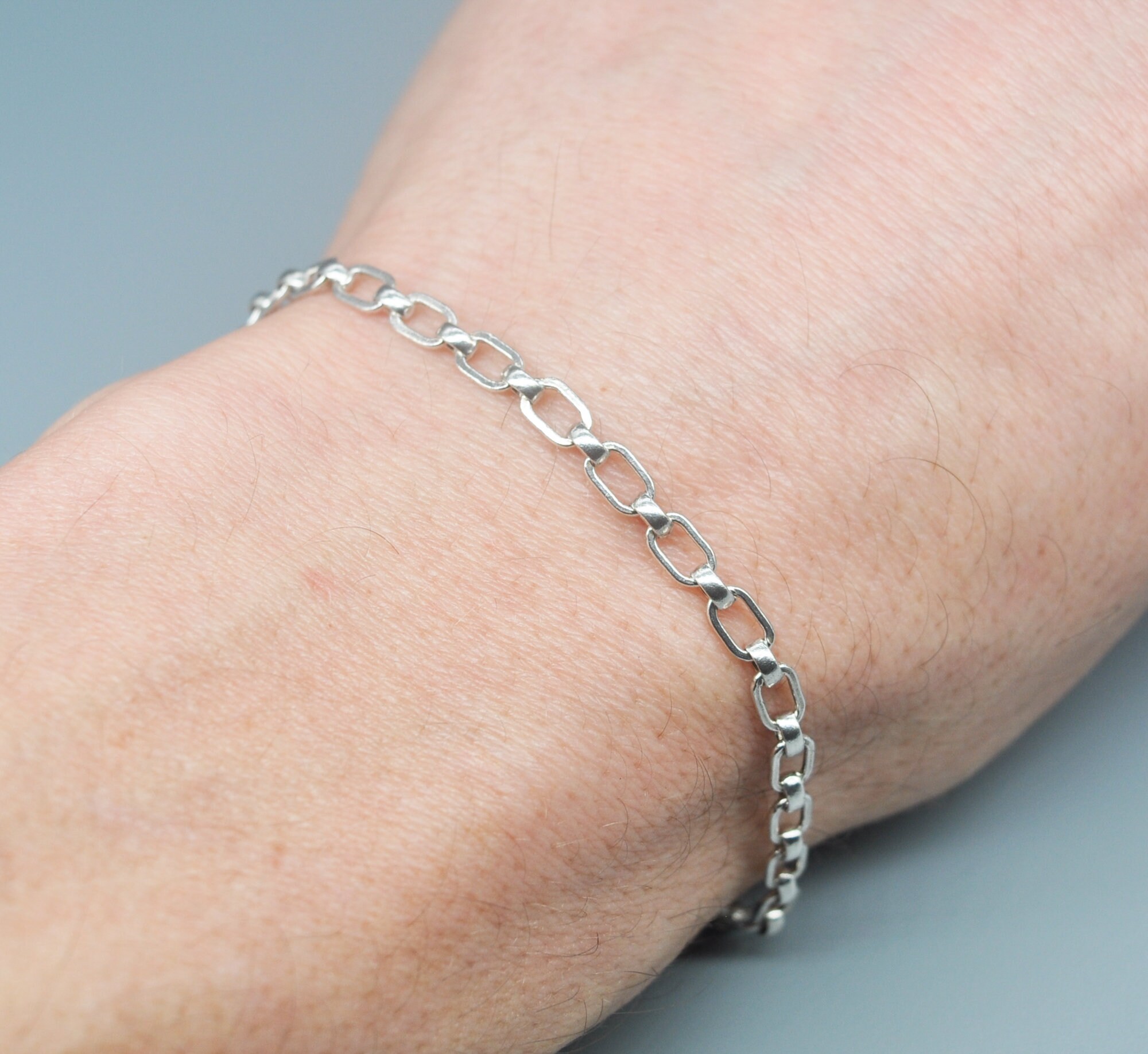 Vintage 835 Silver Anchor Chain Bracelet. - Etsy