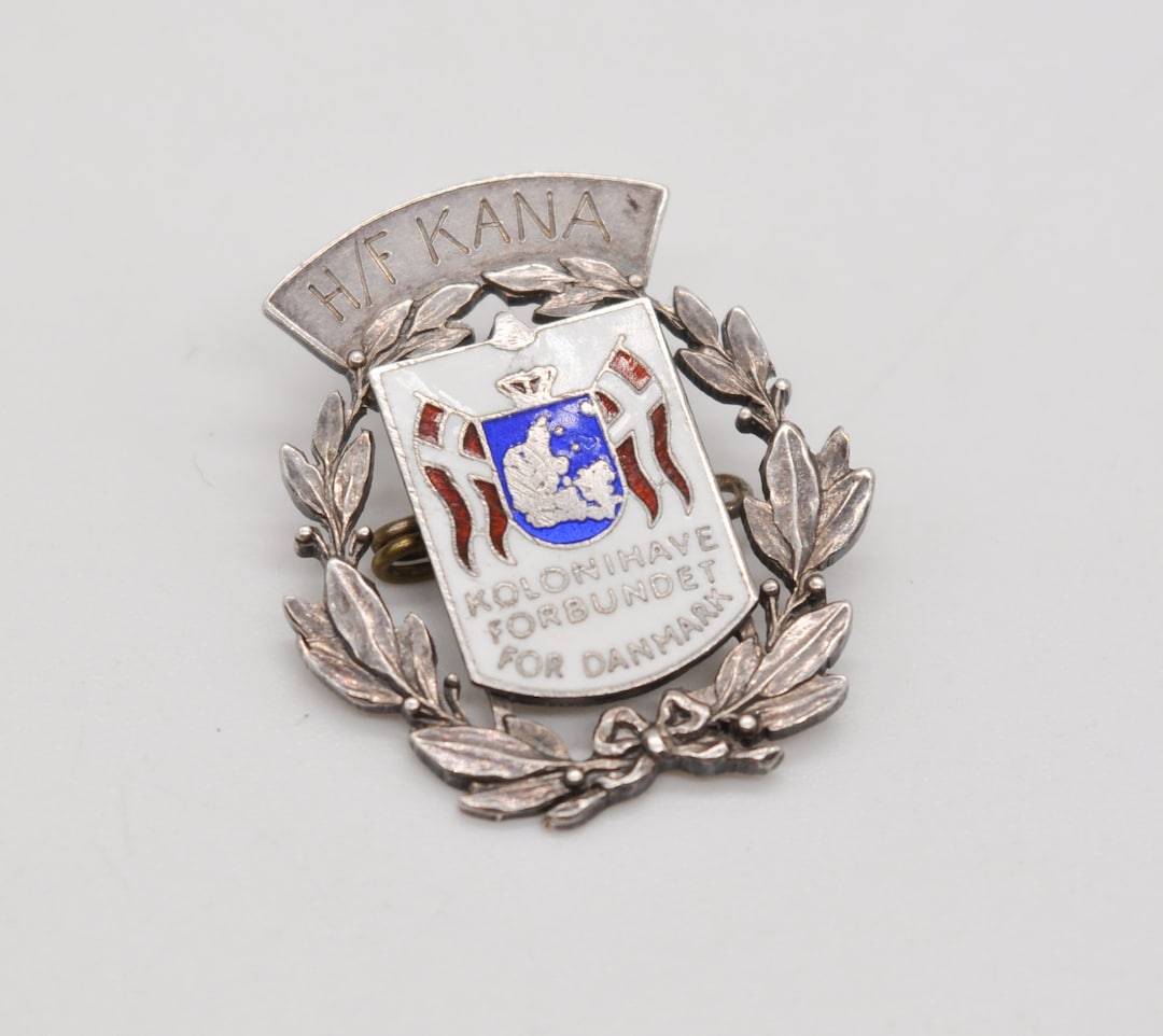 A/S KARAT Vintage Danish Enamel 925 Sterling Silver Badge, Brooch, Pin ...