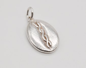 Vintage 925 Sterling Silver Double Snake Necklace Pendant.