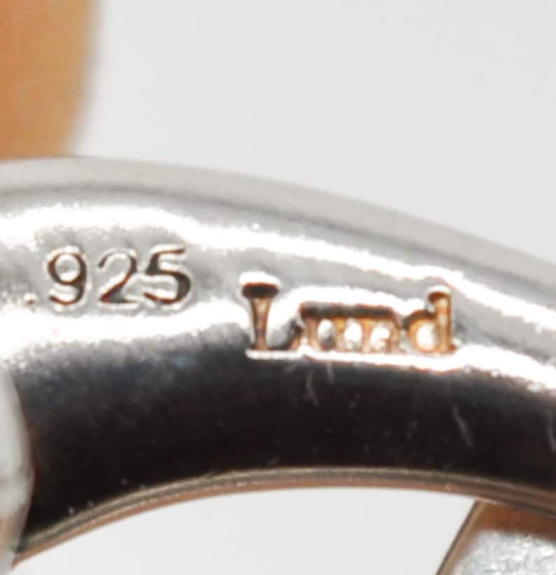 LUND Copenhagen Beautiful Danish 925 Silver Cuff Links with Mother of Pearl Stripes.