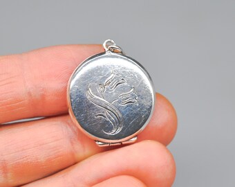 Vintage 830 Silver Locket, Necklace Pendant.