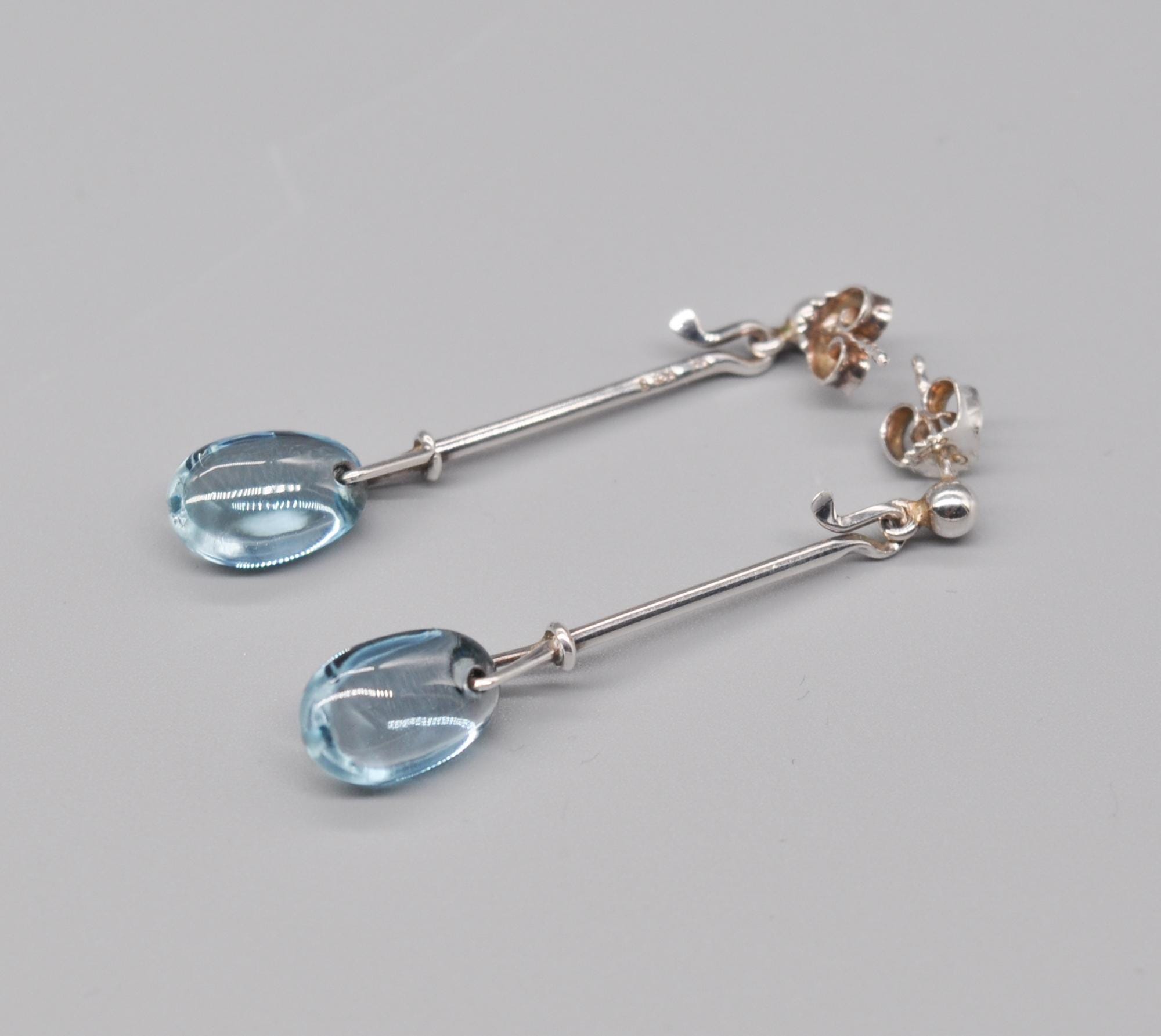 RESERVED GEORG JENSEN #128 Danish Blue Topaz 925 Sterling Silver