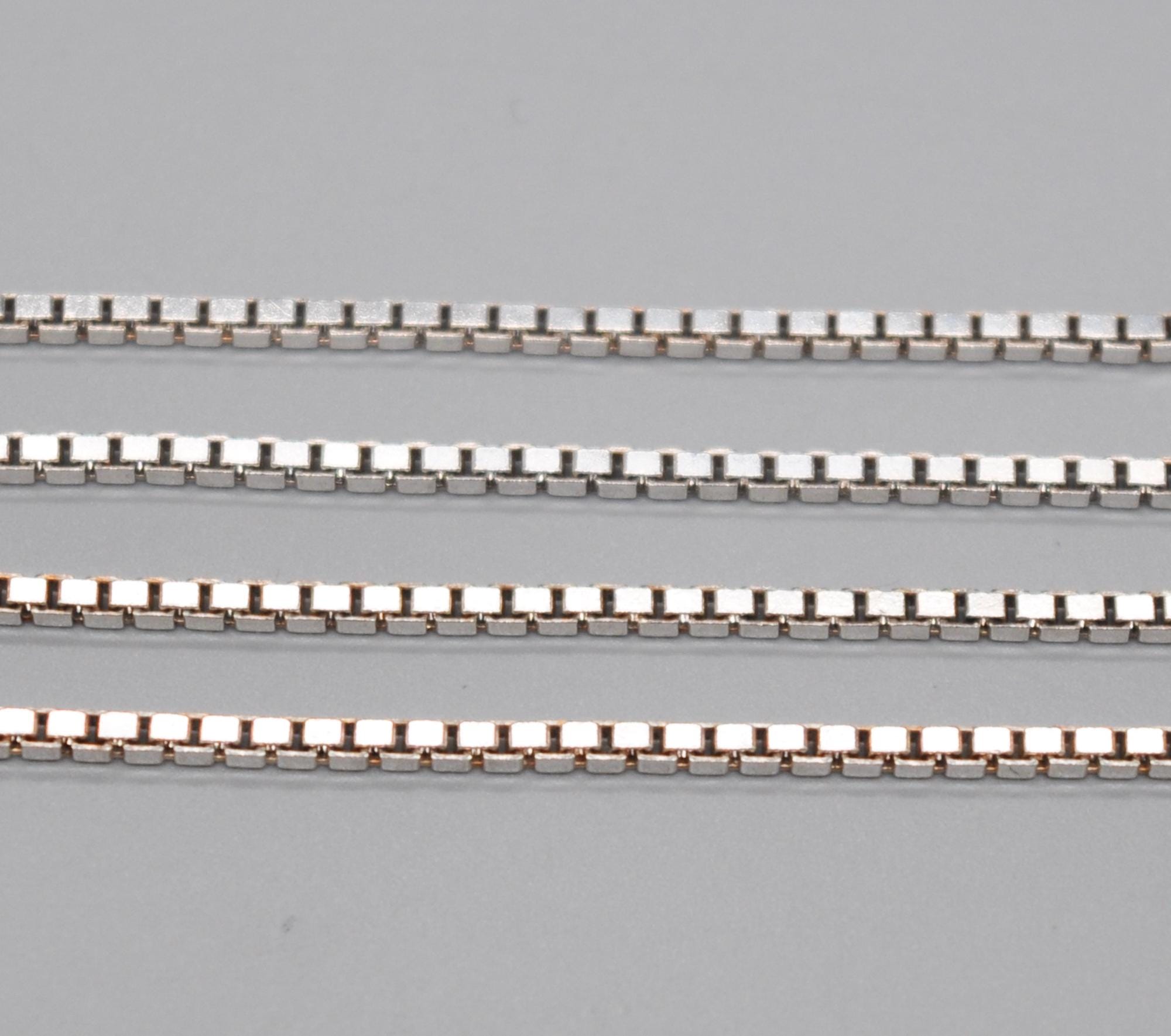 Vintage Swedish 925 Sterling Silver Octagonal Box Chain. Length