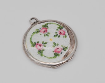 Pendentif Vintage Plaqué Or Avec Petit Brillant Strass - Ovale - Occasion