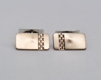 Ancienne Paire De Boutons De Manchette En Argent 800 Avec Décor Monogramme - Occasion Très Bon état