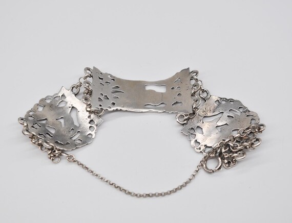 Vintage 830 Solid Silver Panel Bracelet. Length 1… - image 7