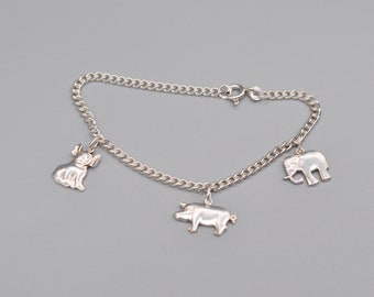 GIFA Vintage Danish 830 Silver Charm Bracelet.