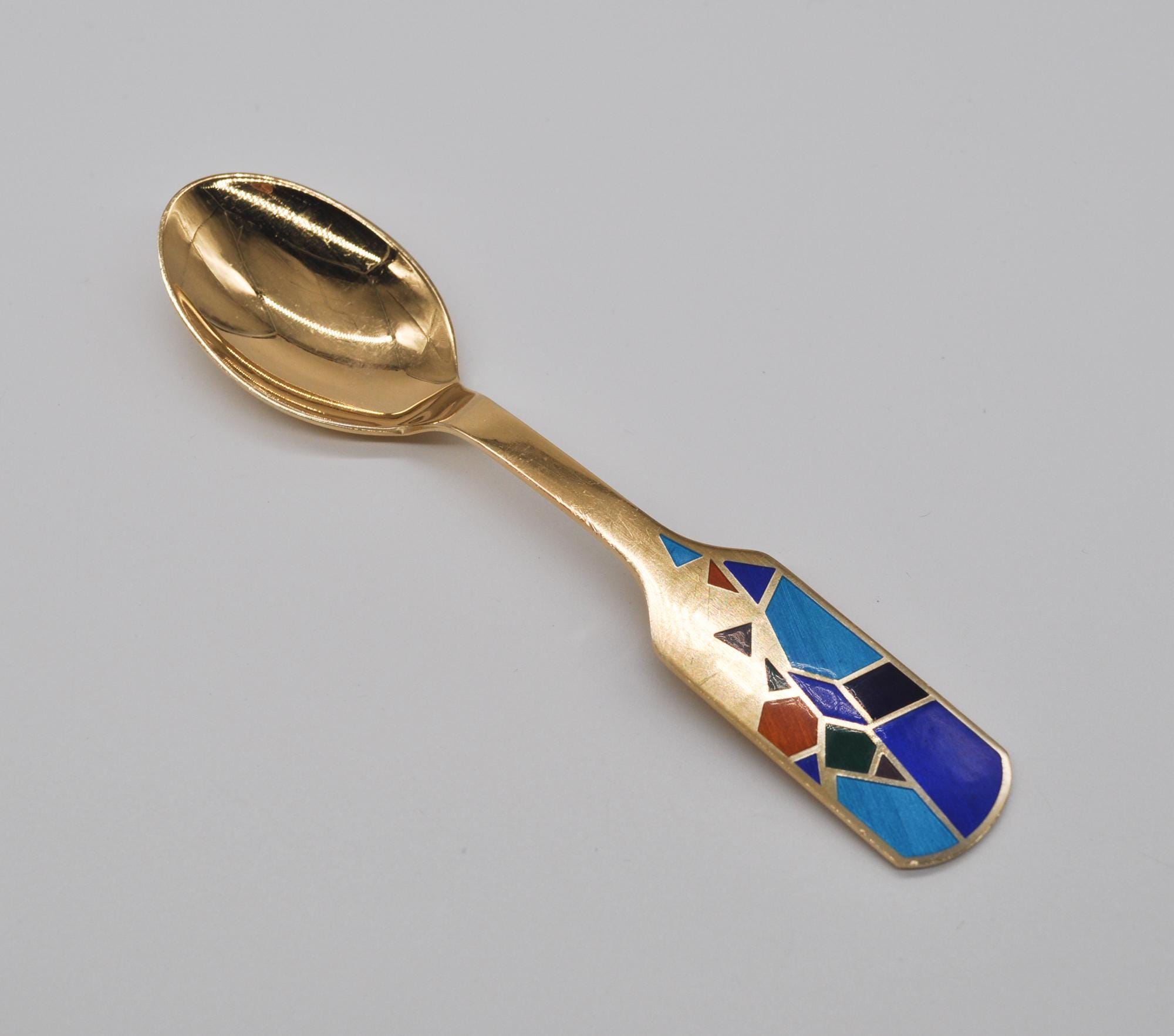 Anton Michelsen Vintage 1990 Danish Enamel Gold Plated Sterling