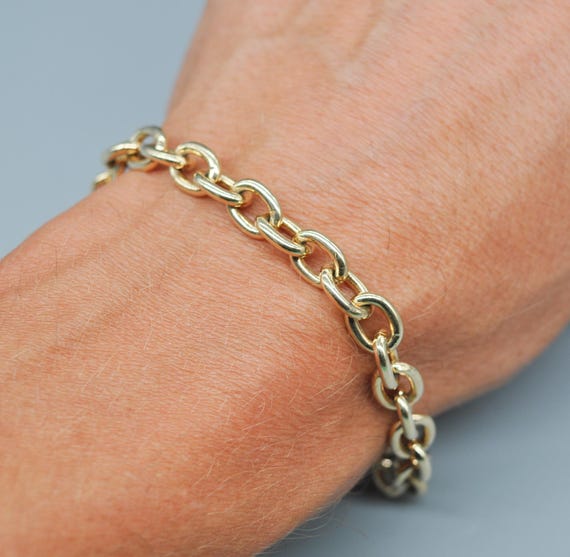 Vintage Gold Plated 925 Sterling Silver Anchor Bracelet. Length 19 