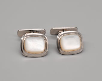 Paire De Boutons De Manchette Anciens – Argent Massif 800, Motif Ethnique