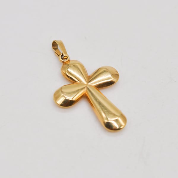 SCROUPLES Vintage Danish 8K (333) Gold Cross Necklace Pendant.