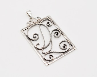 K.C. HERMANN (1893-1937) Antique Danish 830 Silver Filigree Necklace Pendant.