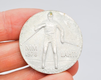 25 Markkaa (Lahti) フィンランド 25マルカ 記念銀貨 1978年 スキー 26