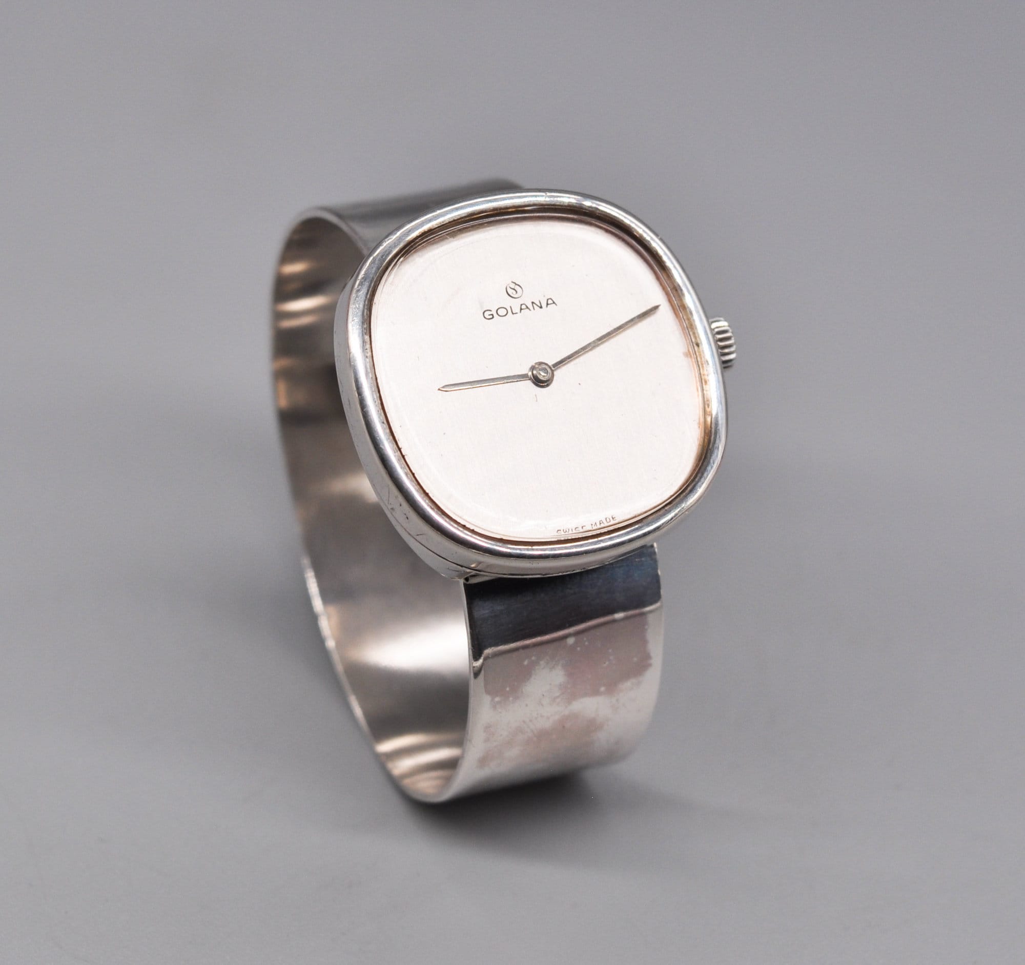 未使用・新品』純銀(925S) スイスGolana 手巻き腕時計、ヴィンテージ