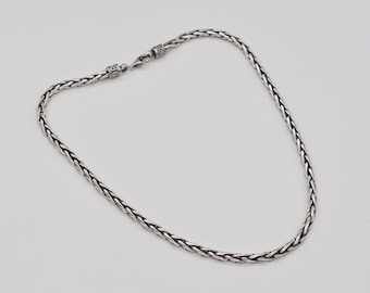 Vintage Italian Oxidized 925 Sterling Silver Necklace Chain