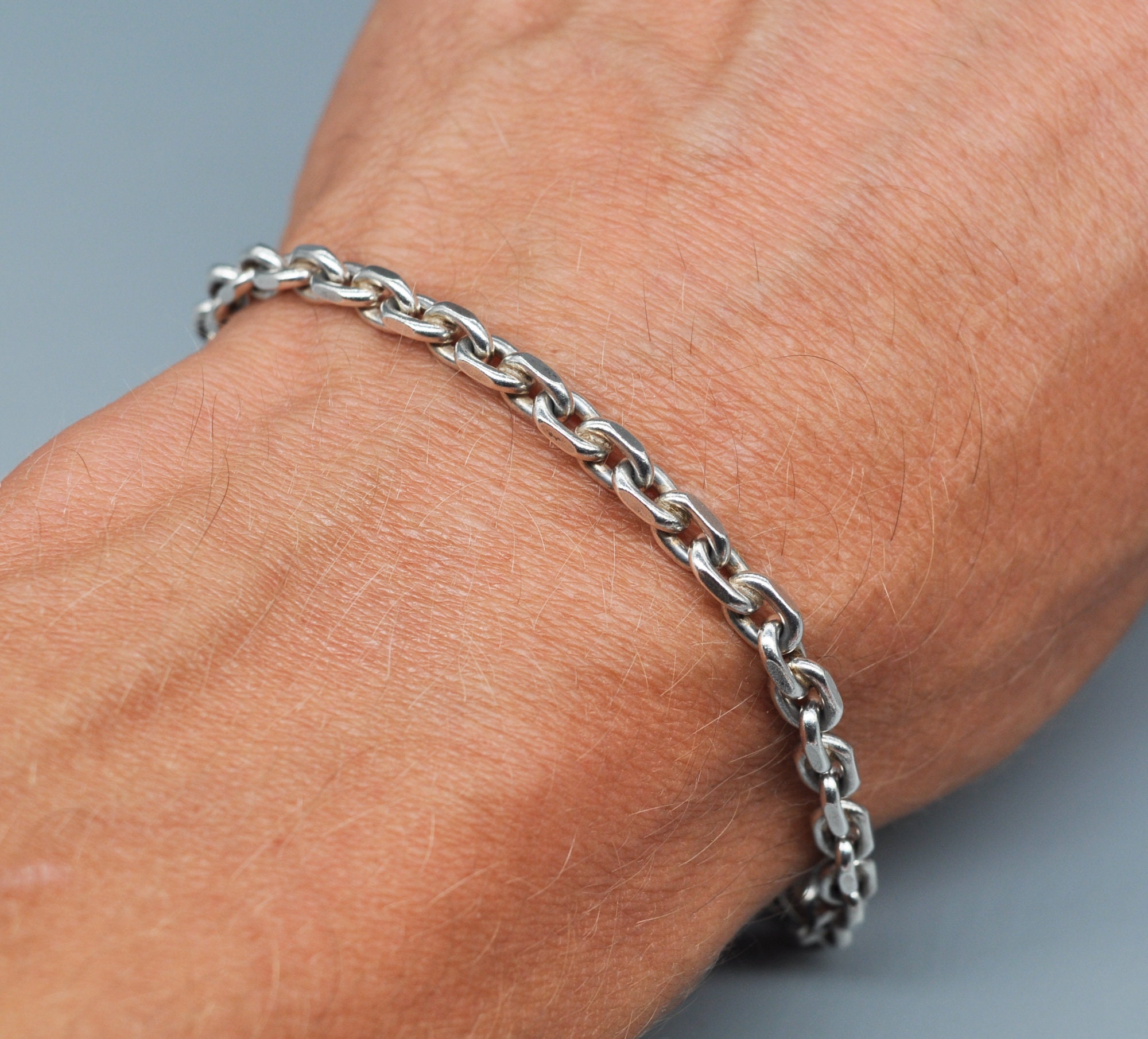 GIFA Vintage Danish 925 Sterling Silver Anchor Chain Bracelet