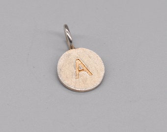 Tiny Gold Plated 925 Sterling Silver A Letter Charm, Pendant.